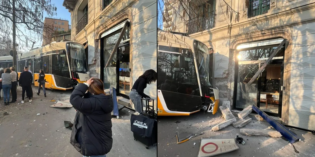 Raydan çıkan tramvay mağazaya daldı! 2 kişinin öldüğü kaza kamerada