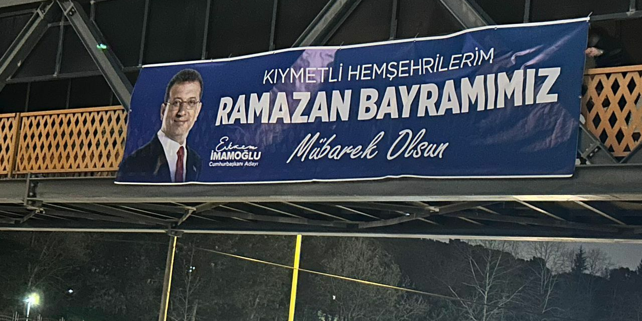 İmamoğlu’nun bayram mesajına tahammül yok: Afişler karayolları ekiplerince söküldü