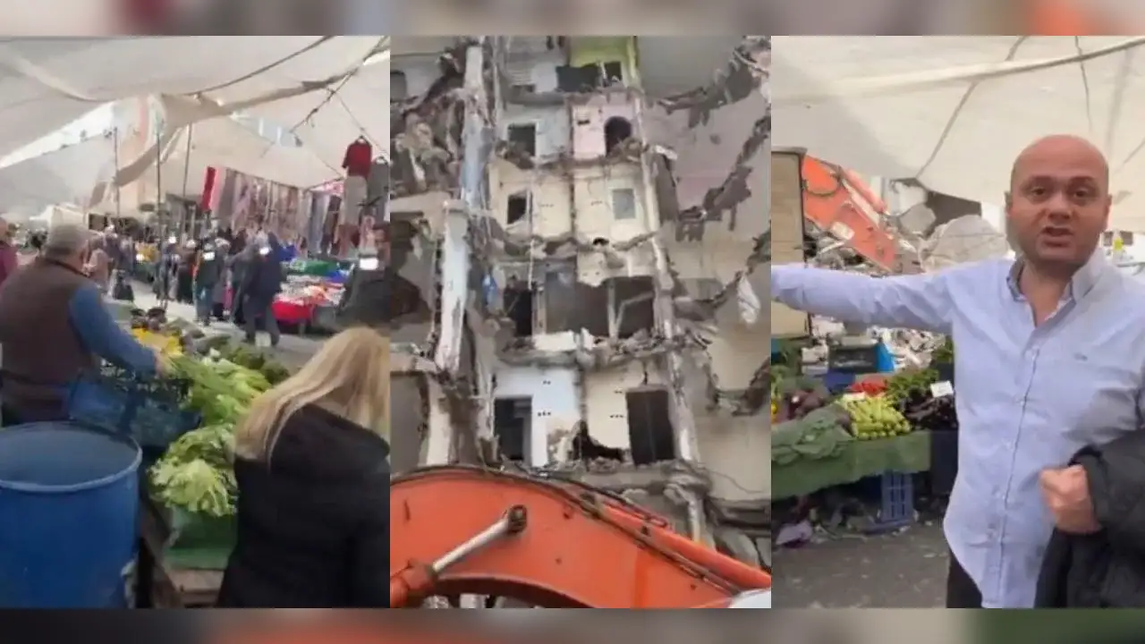 CHP’den AK Partili belediyeye tepki: Yıkımı tamamlanmamış binanın önüne pazar kuruldu!