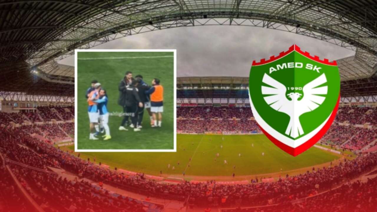 Amedsporlu oyuncuya sahada şiddet