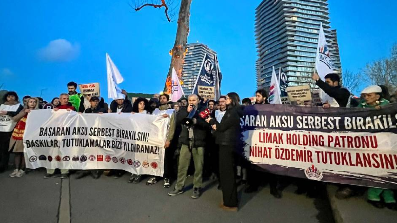 Başaran Aksu ve Esra Işık için Limak önünde eylem: 'Devletin yargısı holdinglerin safında...'