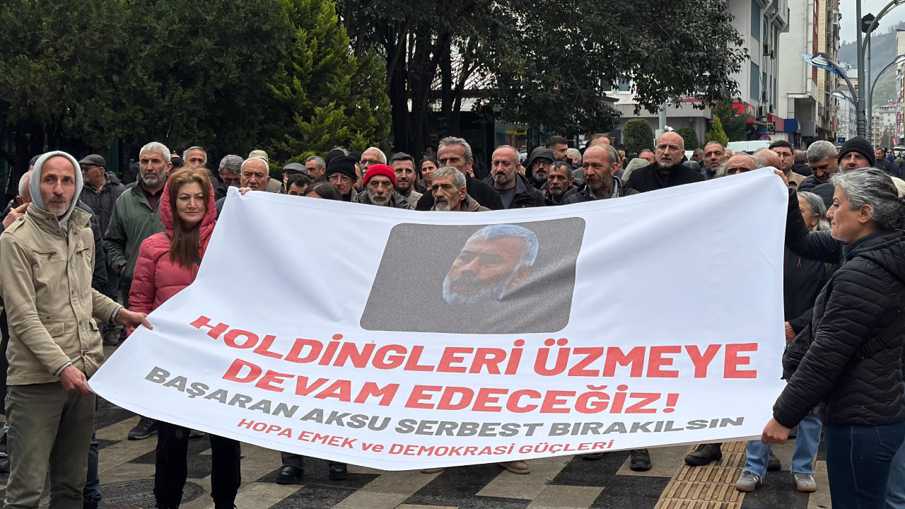 Başaran Aksu’nun tutuklanması Hopa’da protesto edildi