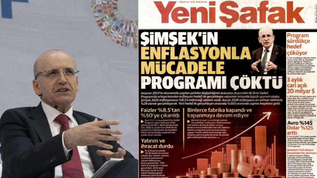 Yeni Şafak’tan Mehmet Şimşek’e ‘çöktü’ manşeti!