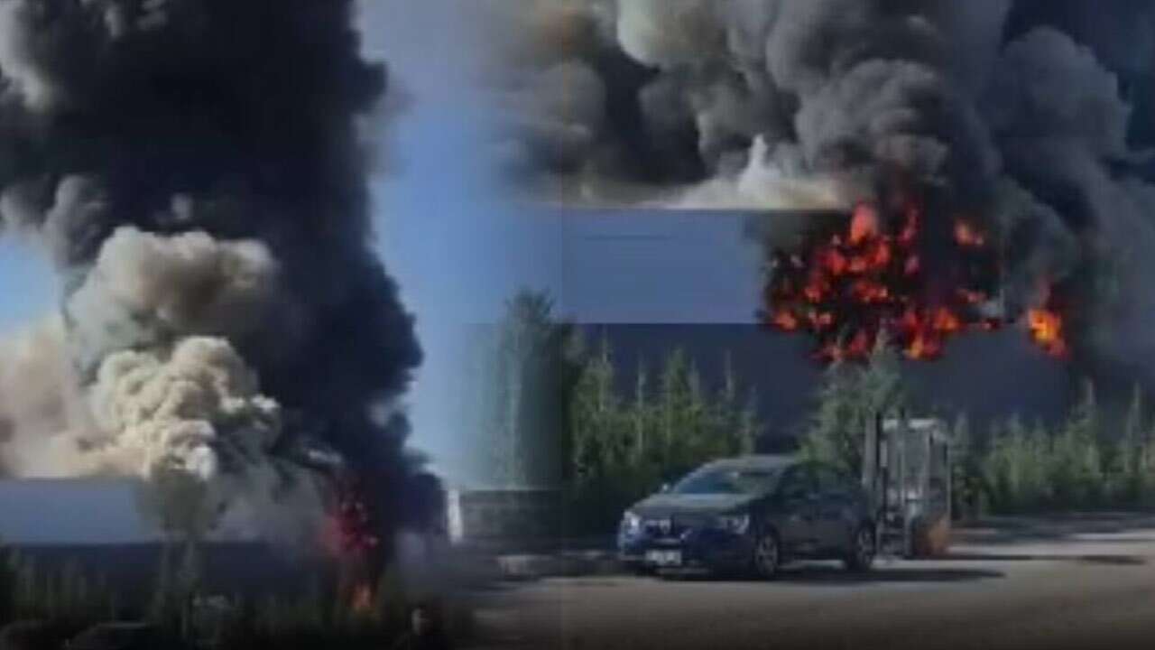 Ankara’da boya fabrikasında büyük yangın