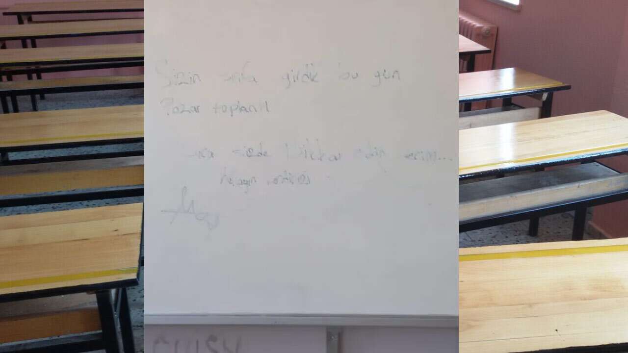 Veli toplantısı yapılan sınıfın tahtasında ‘Sıra sizde’ tehdidi!