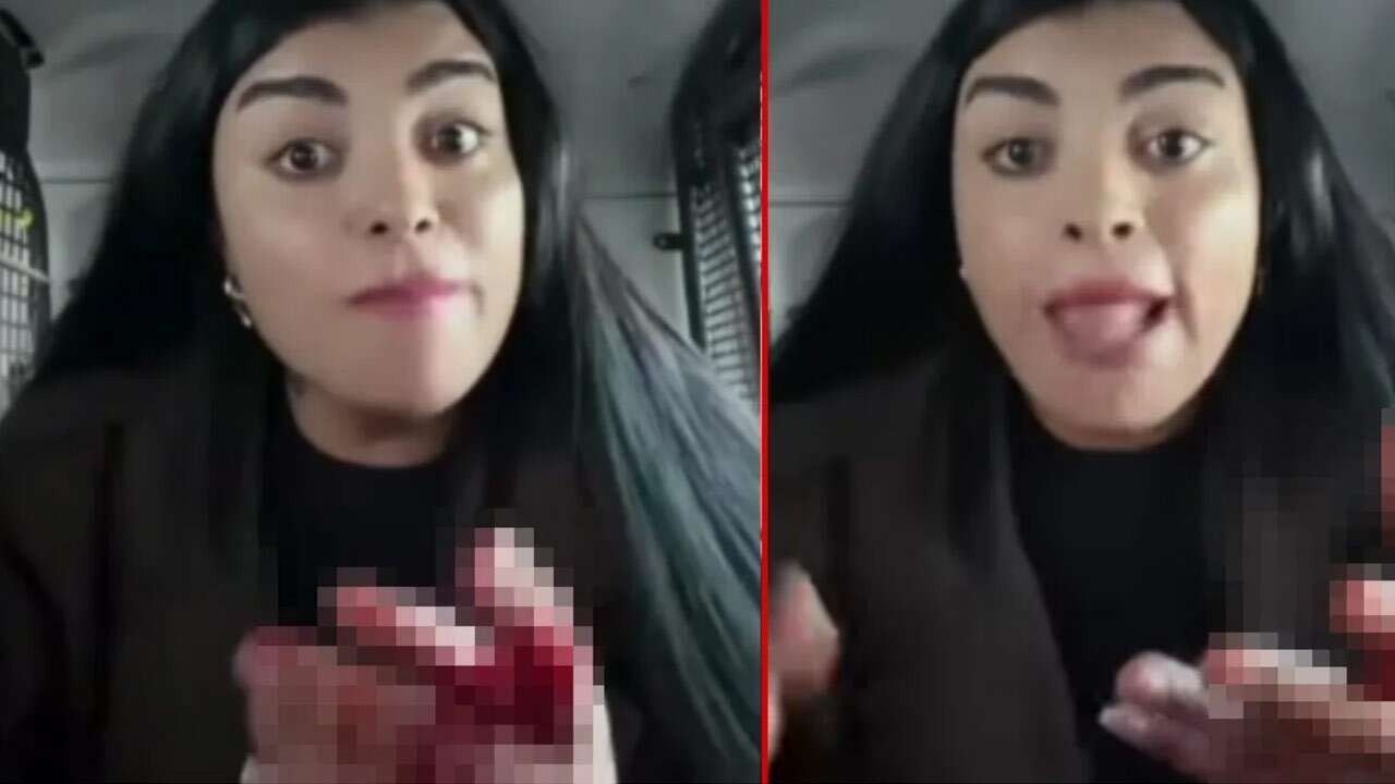 Canlı yayında kadına bıçakla saldırıp polis aracında yayına devam etti!