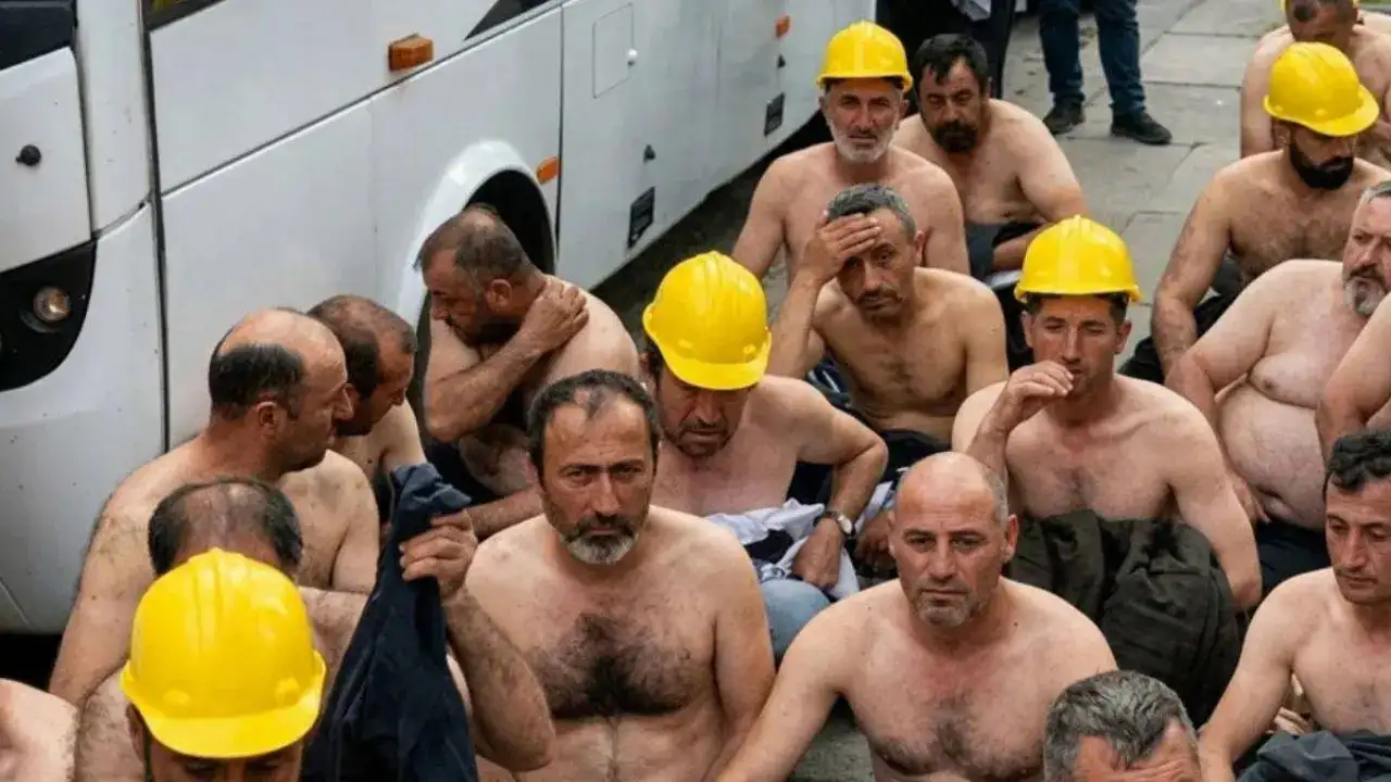 23 Nisan'a direnişle girdiler: Madenciler Yıldızlar Holding önünde