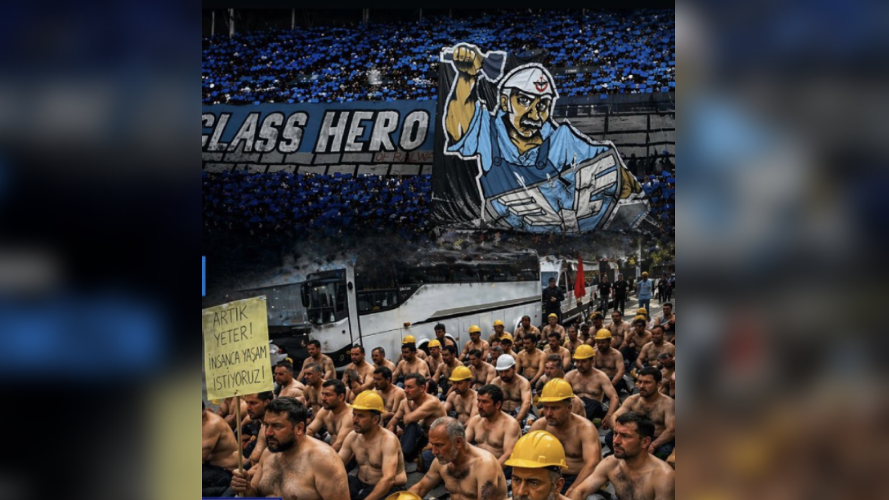 Adana Demirspor tribünlerinden maden işçilerine destek: 'Halkın takımı halkın yanında'