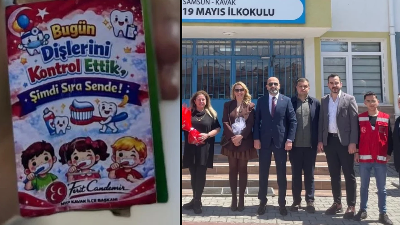İlkokulda 'üç hilalli' sağlık taraması! MHP yelekleriyle sınıfa girdiler
