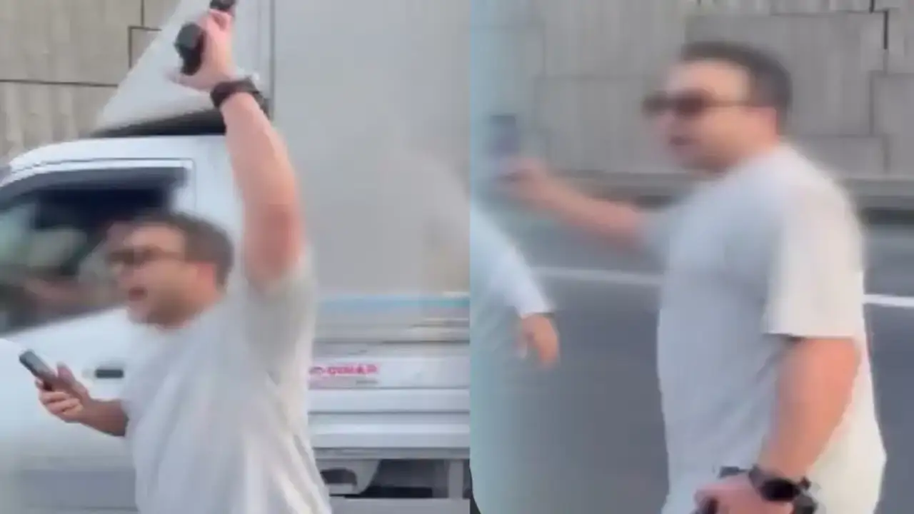 Beşiktaş'ta hareketli anlar kamerada... Polis memuru yolu kesti, havaya ateş açtı!