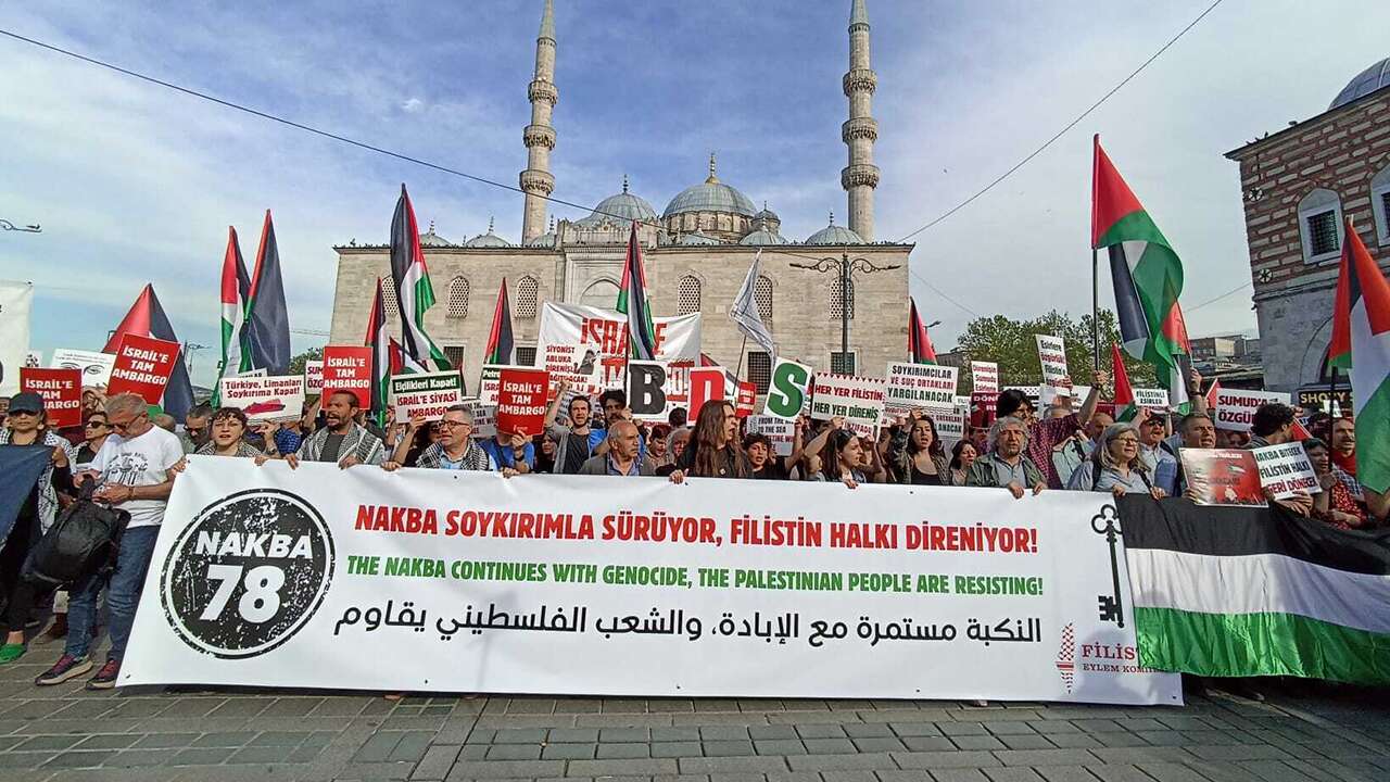 Nakba'nın 78. yılında İstanbul'da Filistin yürüyüşü: Siyonizme kalkan olan üsler kapatılsın