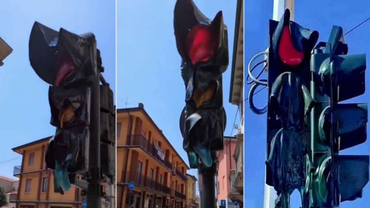 Sosyal medyada viral oldu: Trafik ışıkları sıcaktan mı eridi?