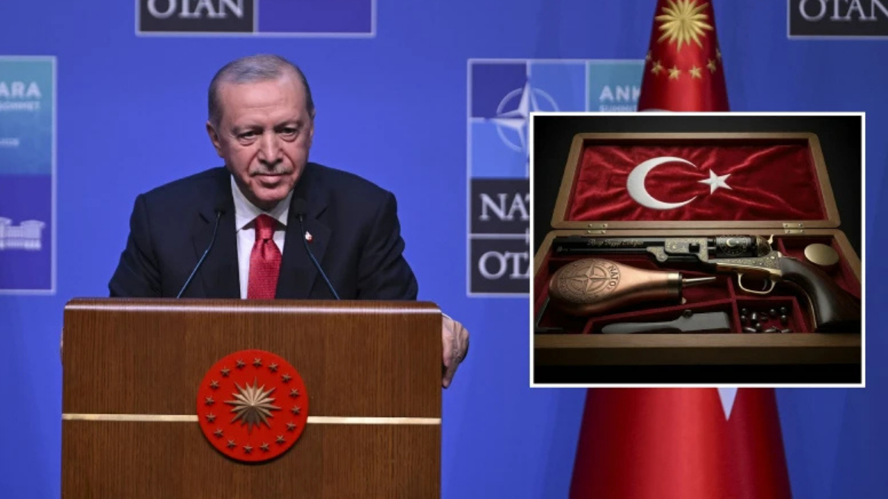 Erdoğan NATO liderlerine tabanca hediye etti: Bazı devlet başkanları hediyeyi alamadı!