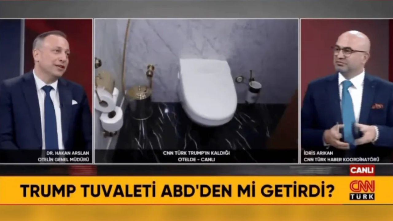 CNN Türk canlı yayında Trump’ın kullandığı klozeti gösterdi!