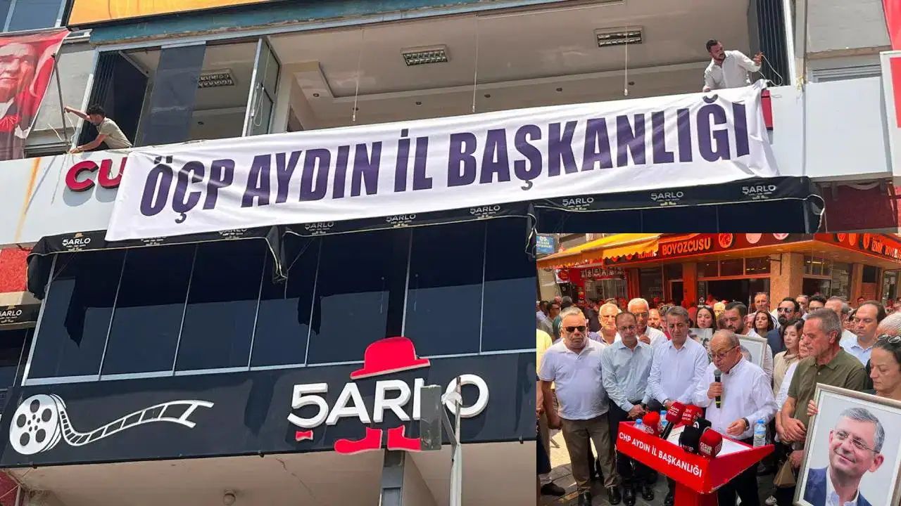 CHP Aydın İl Başkanlığı'ndan toplu istifa: Binaya 'ÖÇP' pankartı astılar