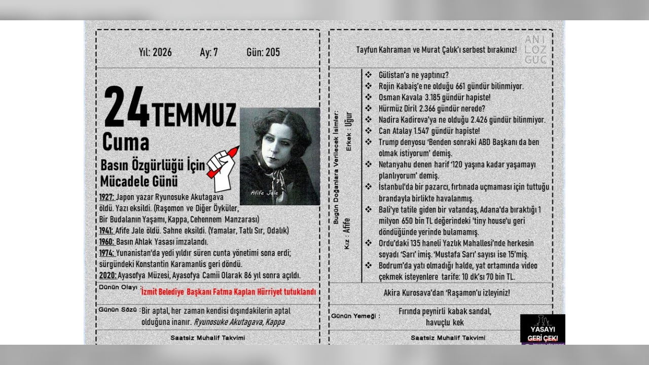 Basın Özgürlüğü İçin Mücadele Günü