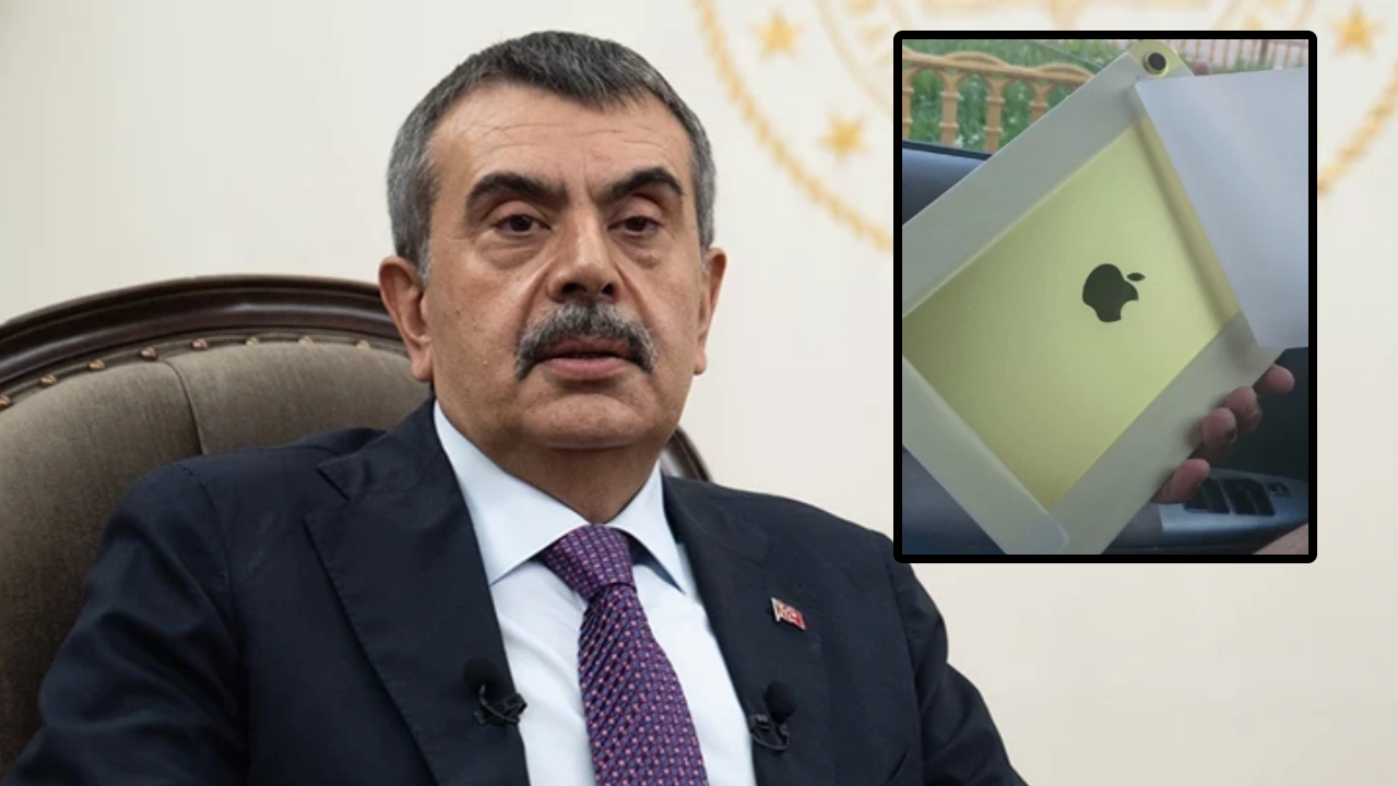 Bakan Tekin kendisini takip eden gazetecilere iPad hediye etti!