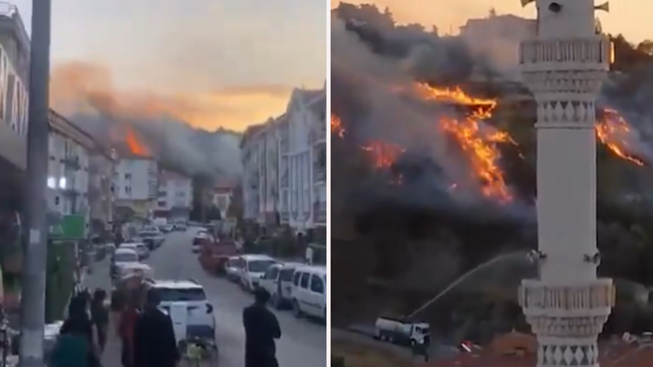 Ankara'da otluk alanda yangın: Alevler binalara dayandı!