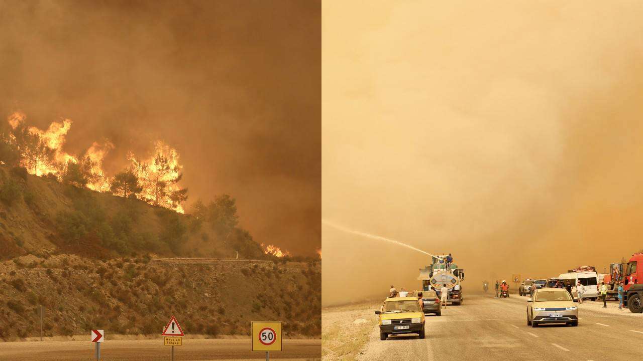 Muğla'da orman yangını: Fethiye-Antalya kara yolu ulaşıma kapatıldı