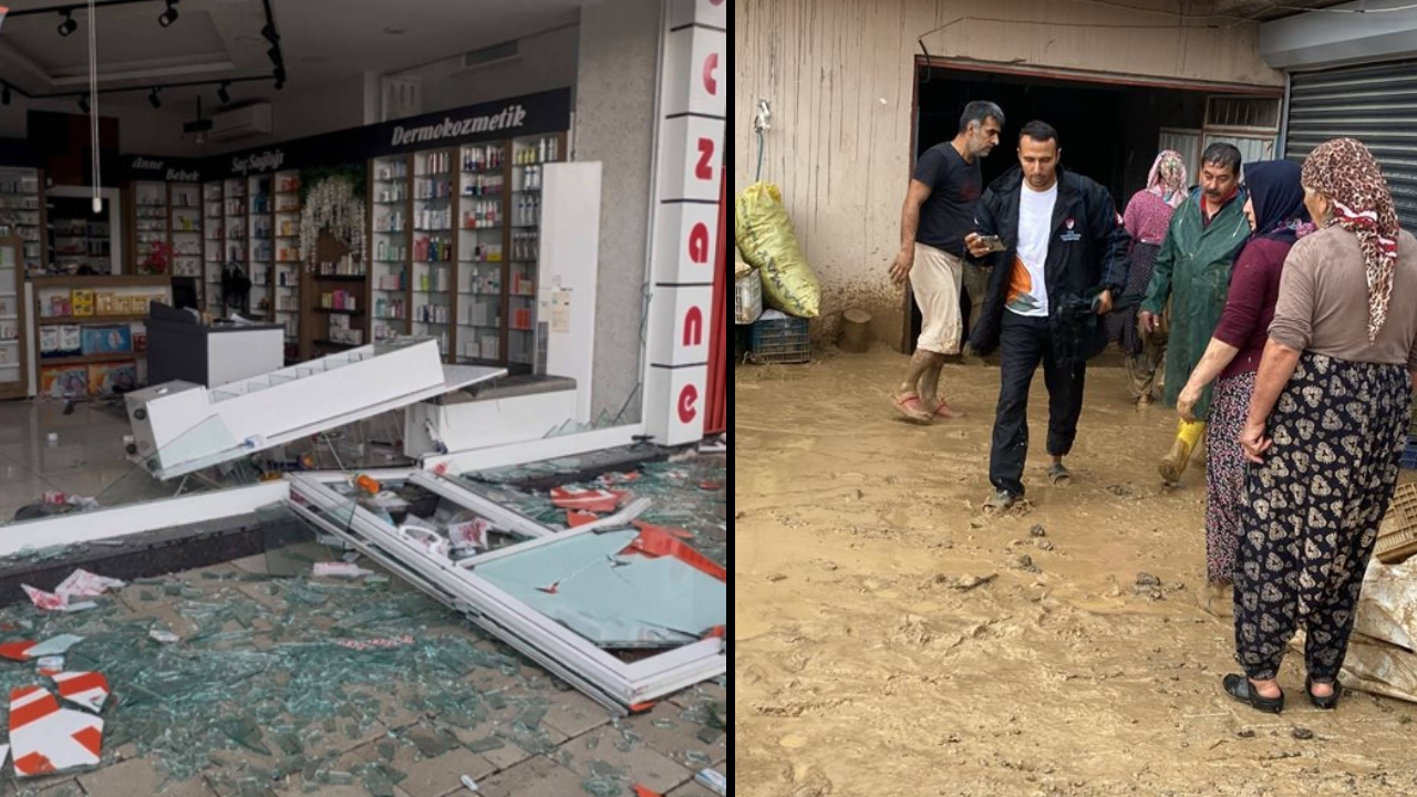 5 dakikada savaş alanına döndü: Fırtına ve sağanak kenti yıktı geçti