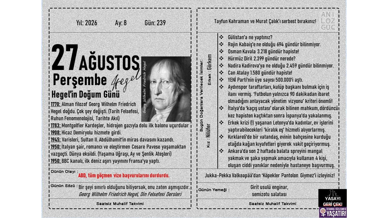 Hegel'in doğum günü