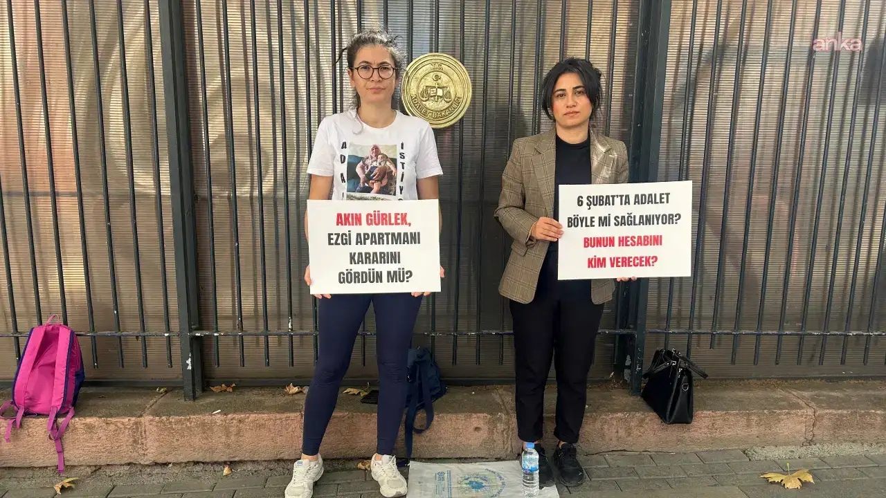 Ezgi Apartmanı kararı protesto ediliyor: Adalet Bakanlığı önünde eylem