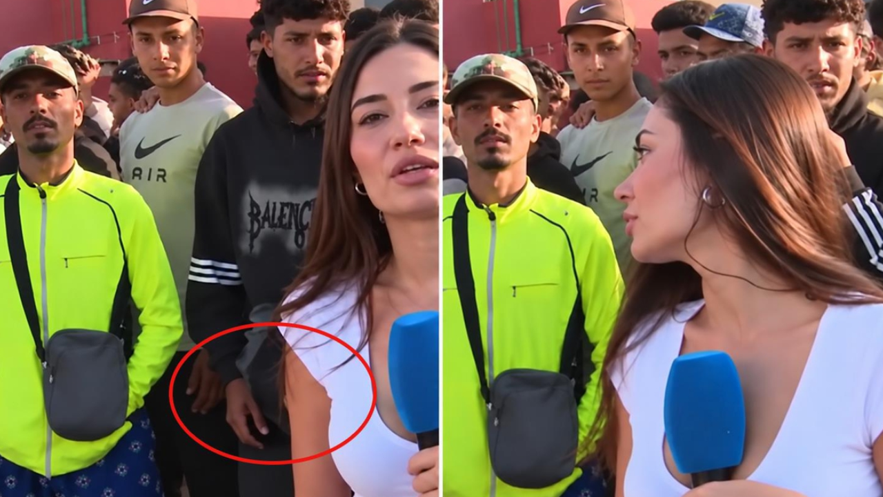 Muhabire canlı yayında fiziksel taciz!