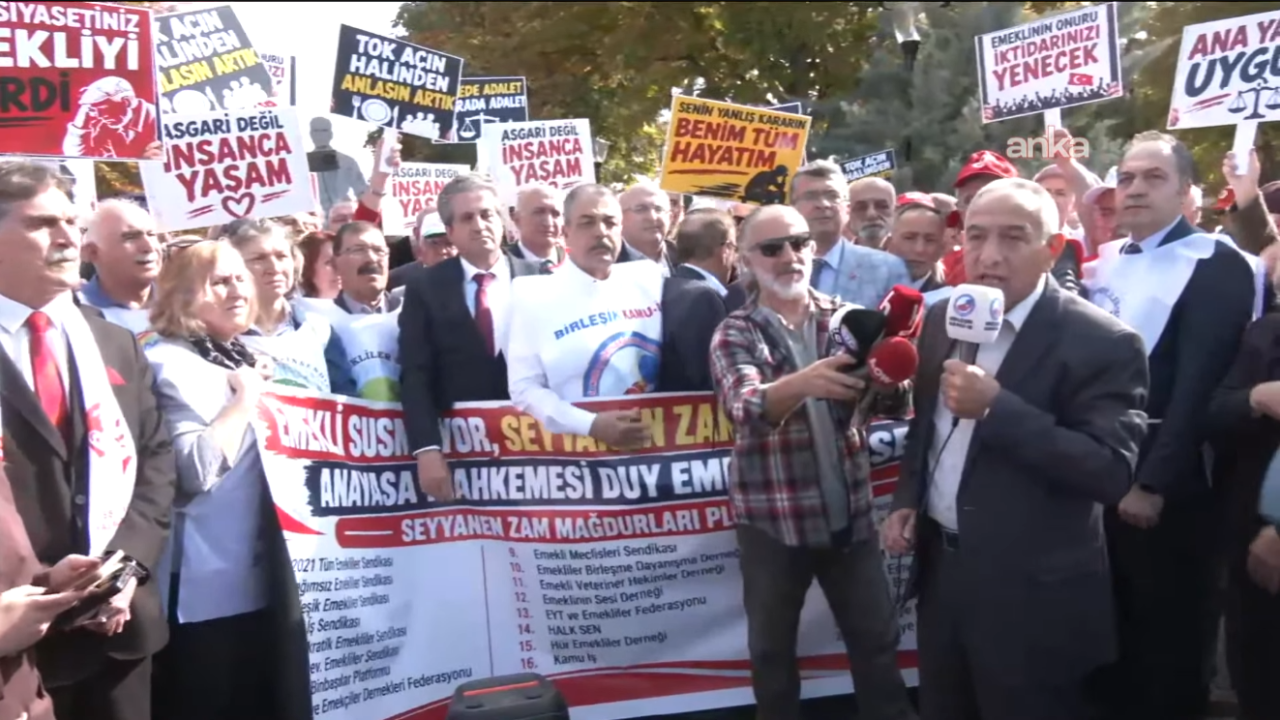 Emeklilerin eyleminde intihar girişimi