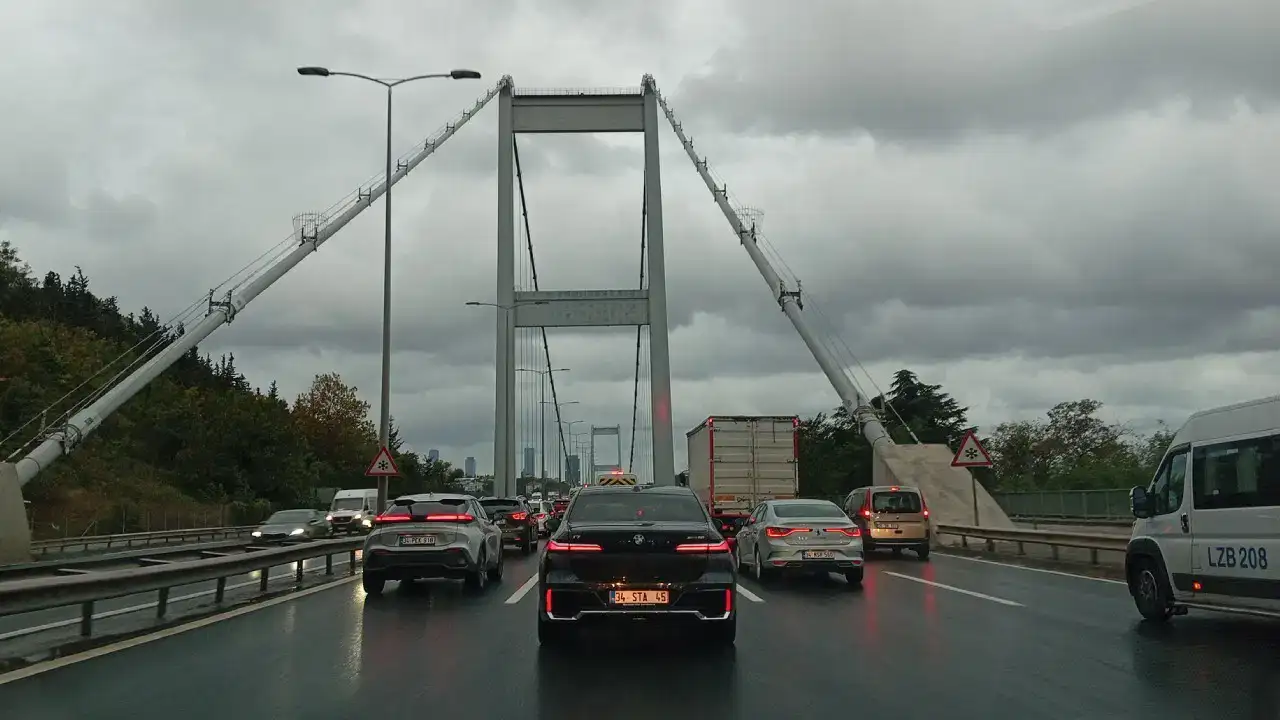 İstanbul'da haftanın ilk günü trafik yoğunluğu haritası