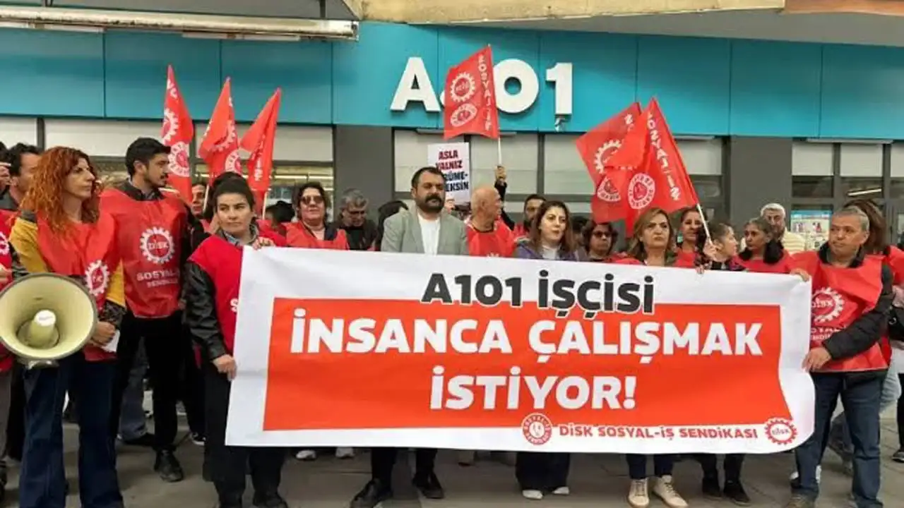 A101 işçileri hakları için 4 kentte eylem yaptı