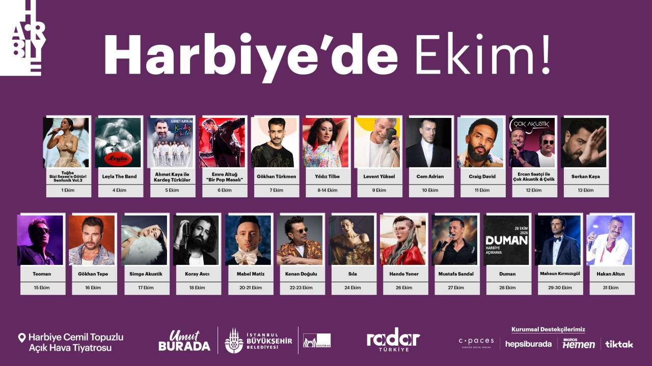 Harbiye Açık Hava’da ekim ayı konserleri başladı