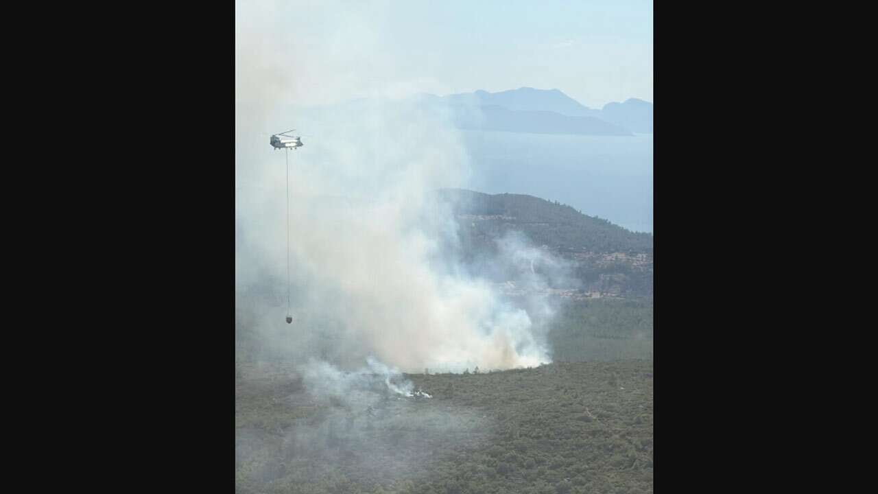 Bodrum’da korkutan yangın: Havadan ve karadan müdahale