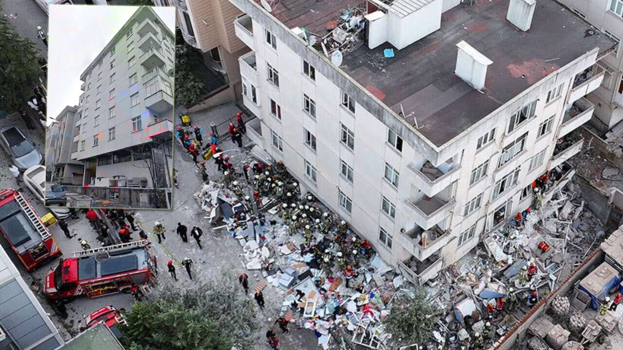 İstanbul'da 7 katlı bina çöktü, enkazda kalanlar için kurtarma çalışması!