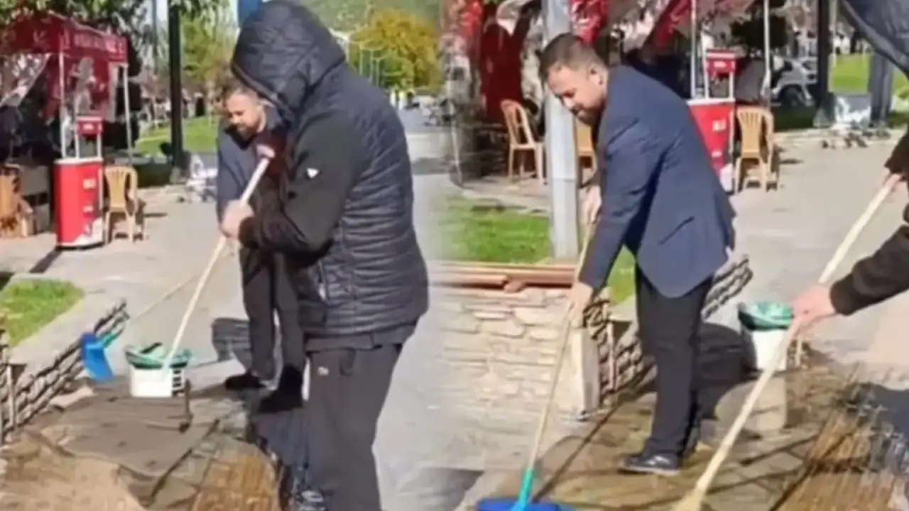 DEM Partinin açıklama yaptığı alanı sirkeli suyla yıkadılar!