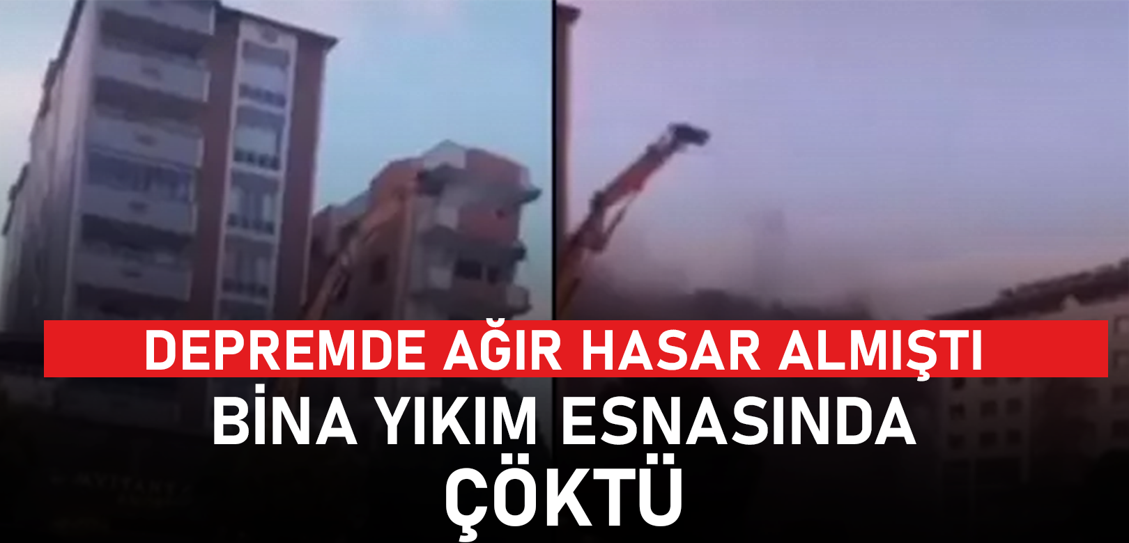 Gaziantep'te ağır hasarlı bina, yıkım esnasında çöktü
