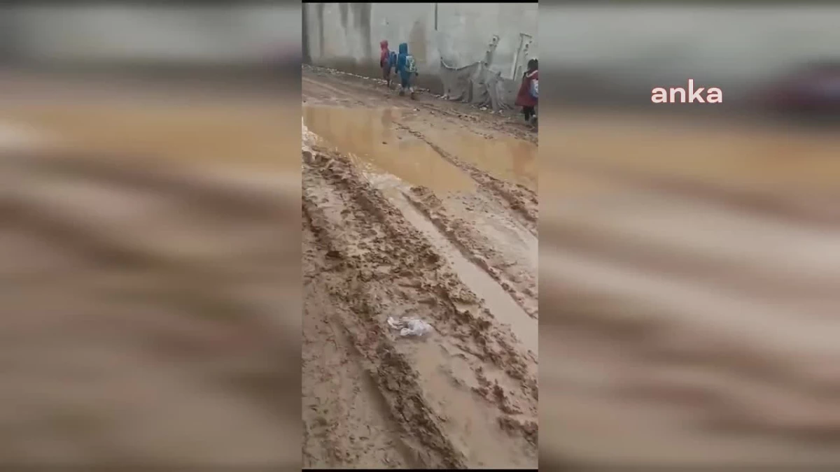 Ortaokul öğrencileri, bozuk ve çamurlu yoldan okula gitti: CHP'li Tanal isyan etti