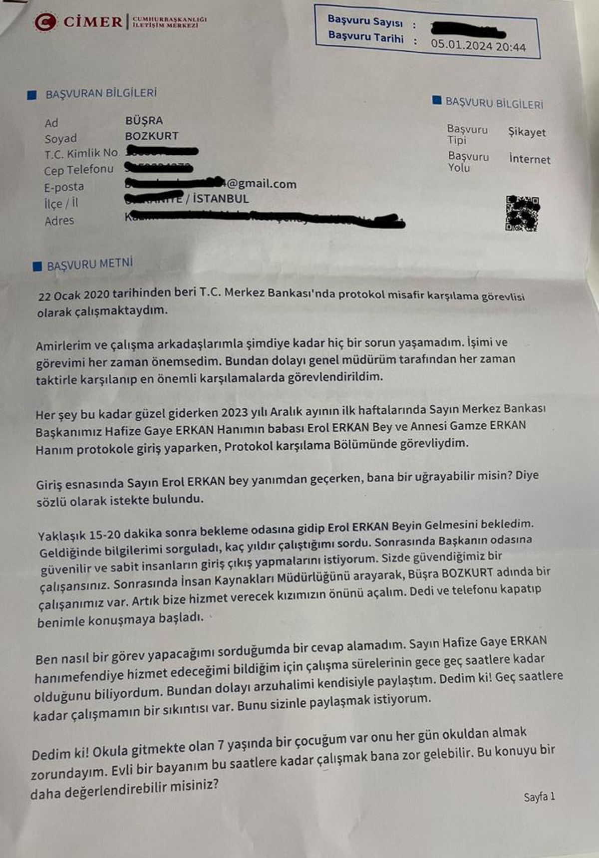 İddia: Hafize Gaye Erkan'ın babası, Merkez Bankası çalışanını işten kovdu