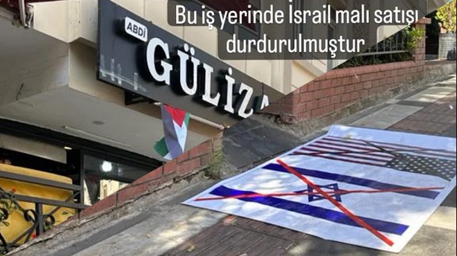 Şanlıurfa'da İsrail protestosu; restoran girişine İsrail ve ABD bayrakları serildi