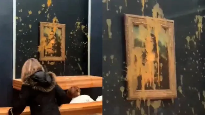 İklim aktivistleri Mona Lisa tablosuna saldırdı