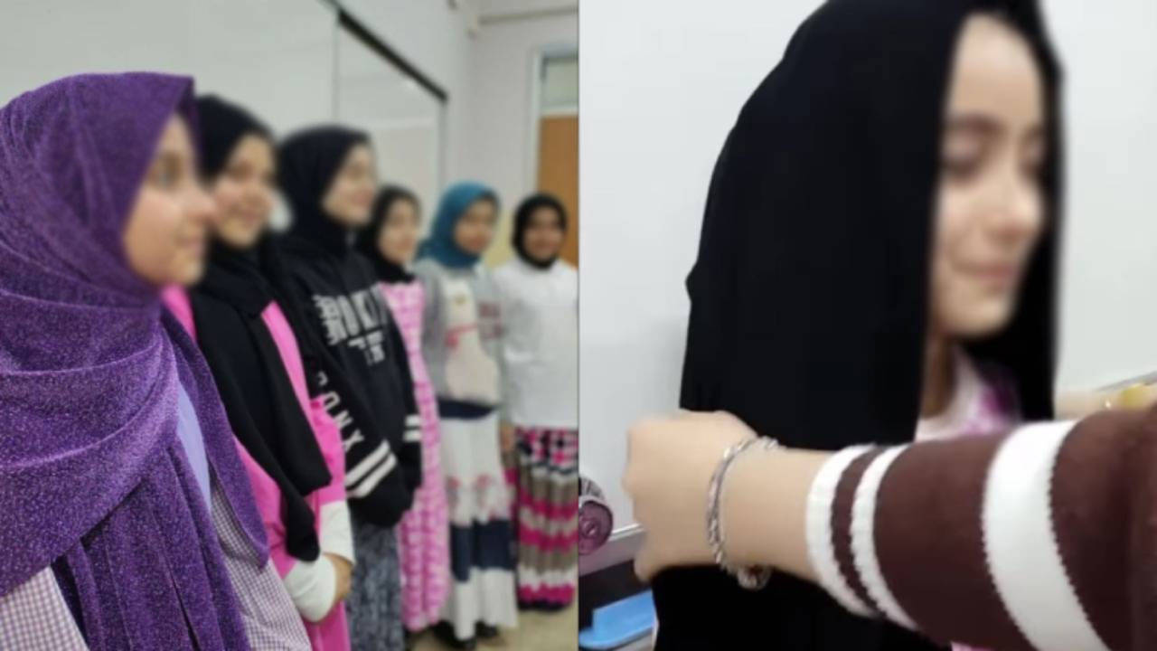 Bilal Erdoğan'ın vakfı, okullarda öğrencilere başörtüsü takıp cübbe giydirdi