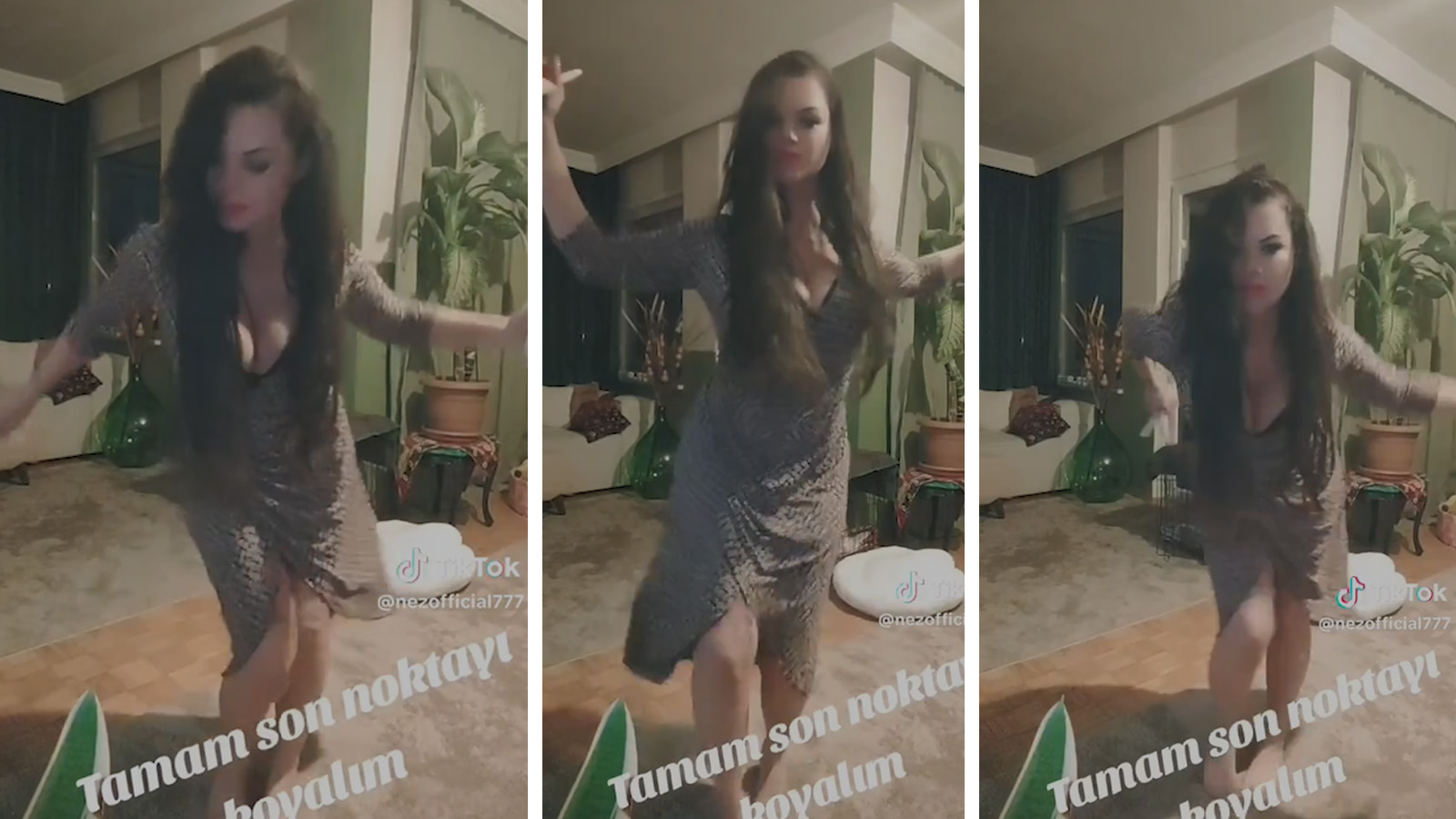 Şarkıcı Nez'in iddialı elbisesiyle yaptığı 'Dilber Dansı' gündem oldu