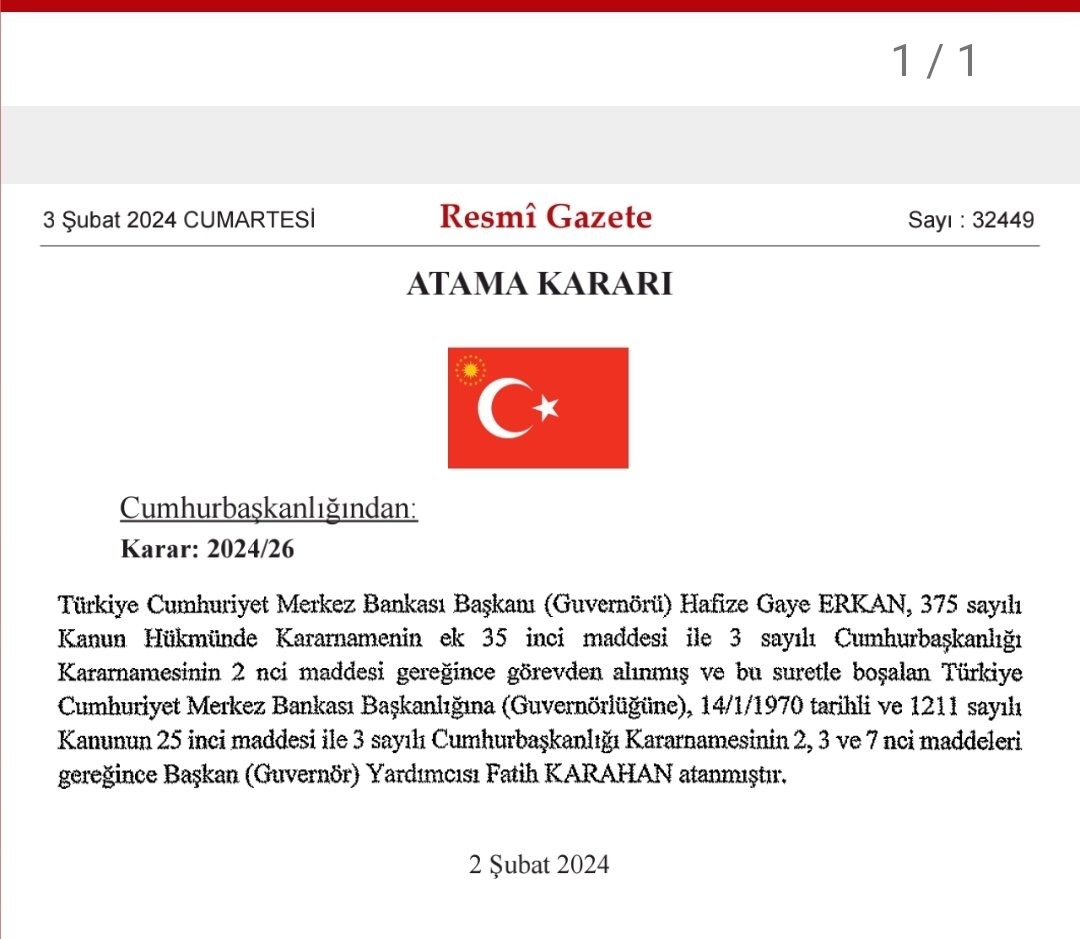 Yeni Merkez Bankası Başkanı Fatih Karahan oldu