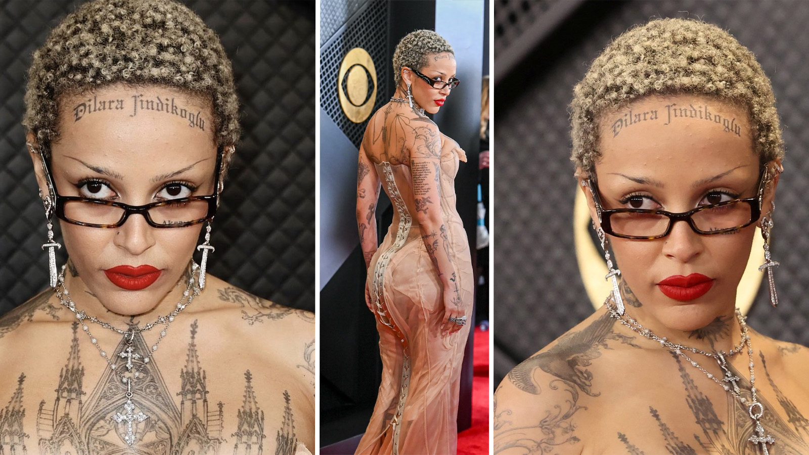 Şarkıcı Doja Cat alnına tasarımcısı Dilara Fındıkoğlu'nun adını yazdırdı