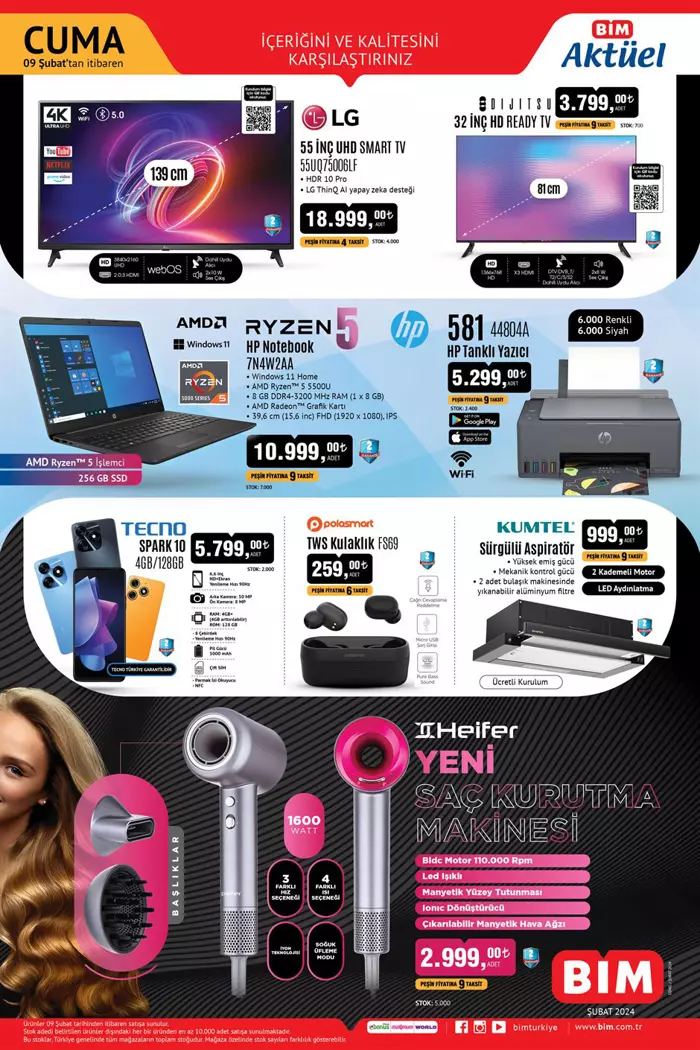 BİM 9 Şubat aktüel ürünler kataloğu