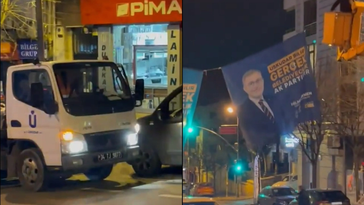 Üsküdar Belediyesi’ne ait araçlarla AKP propagandası yapıldı