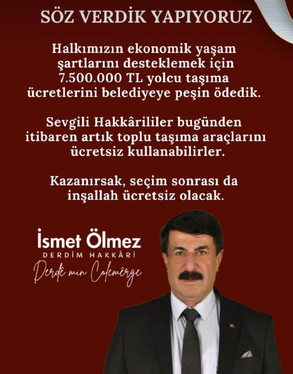 AKP’nin Hakkari adayı, kayyım belediyeye 7.5 milyon TL ödeme yaparak ulaşımı ücretsiz yaptı