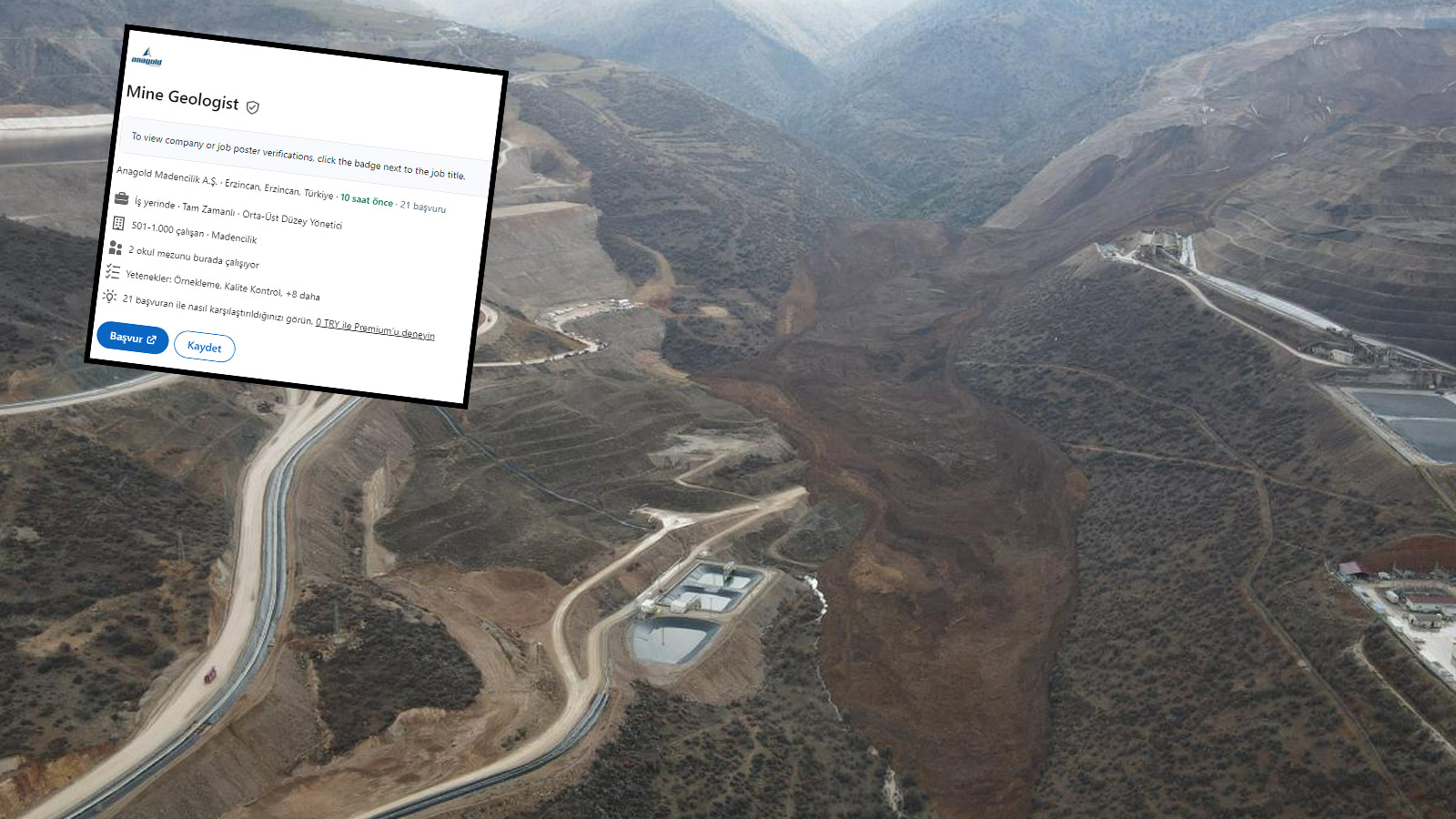 İşçiler siyanürlü toprak altındayken Anagold iş ilanı verdi