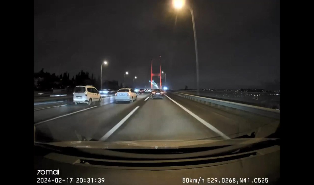 15 Temmuz Şehitler Köprüsü'ndeki zincirleme kaza kameralara yansıdı