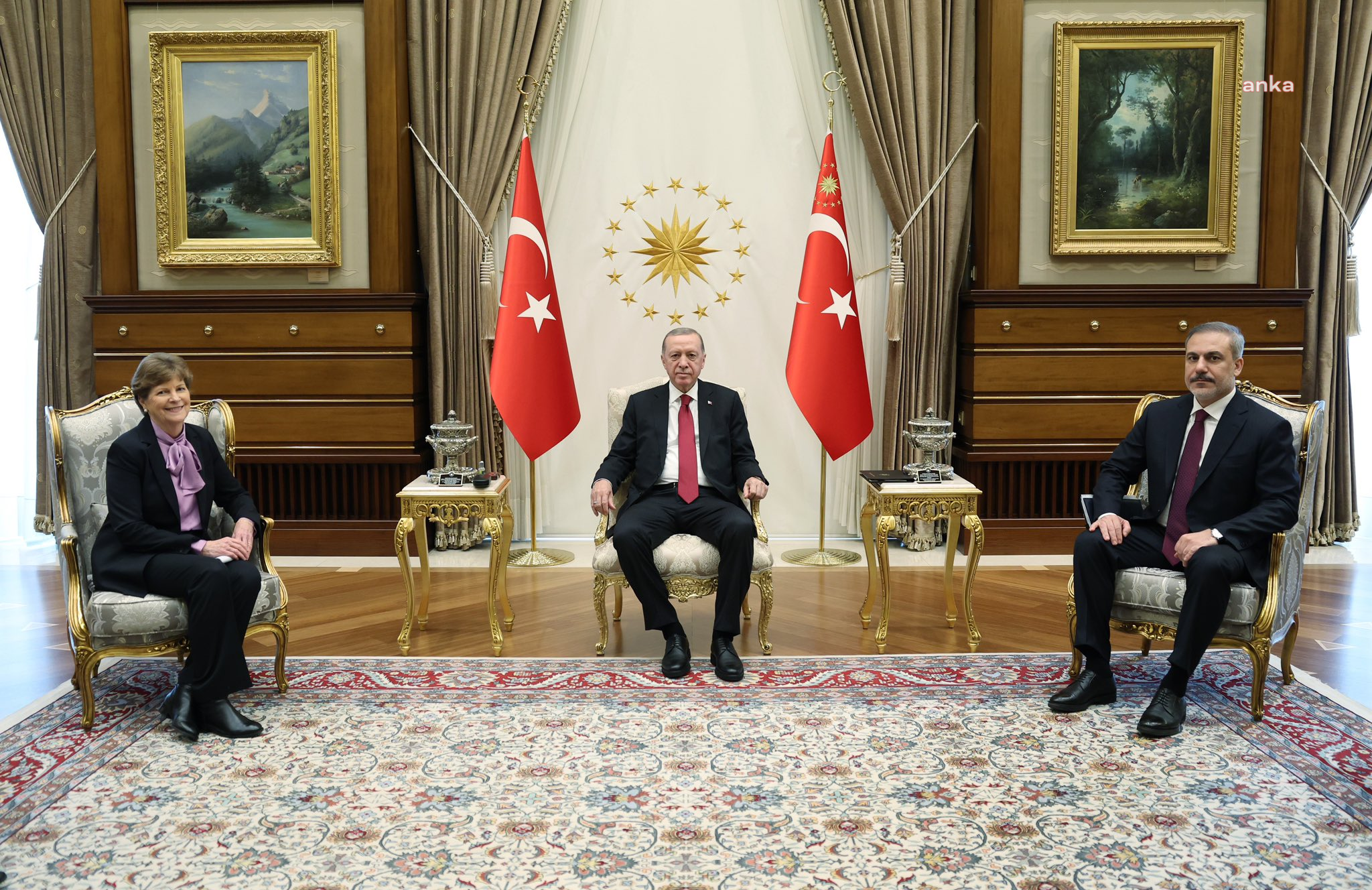 Erdoğan, ABD'li senatör Shaheen ile Cumhurbaşkanlığı’nda bir araya geldi