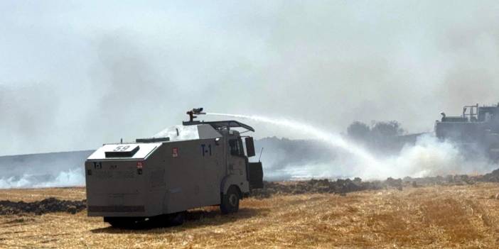 Tekirdağ'da tarım arazisinde yangın; TOMA ile de müdahale ediliyor